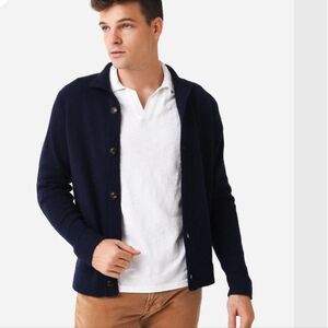 Peter Millar Crew Neck Merino Wool Cashmere Cardigan Med